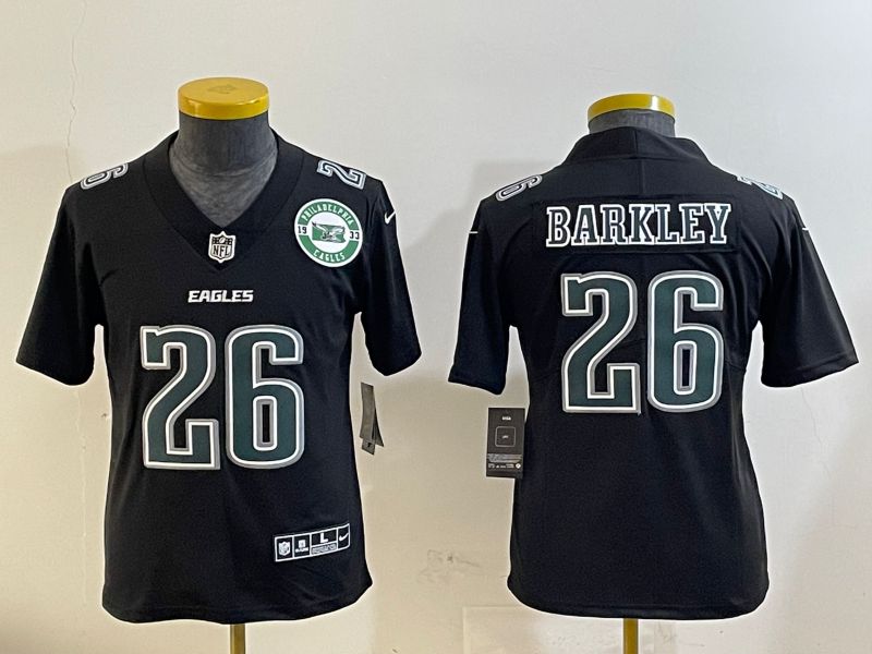 Youth Philadelphia Eagles #26 Barkley Black Fashion 2025 Nike Limited NFL Jersey style 7